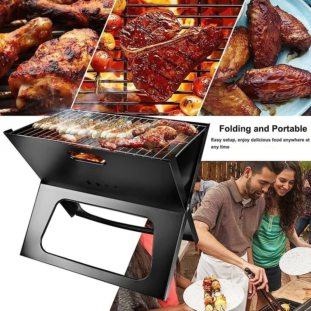 Foldable & Portable Charcoal Barbecue Grill for Picnic, Travel, Garden, Camping