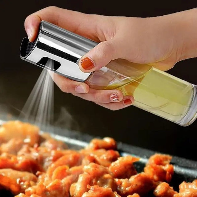 Oil Spray Bottle for Cooking, Transparent Vinegar Oil Sprayer Dispenser, Olive Oil Sprayer for BBQ, Salad, Baking