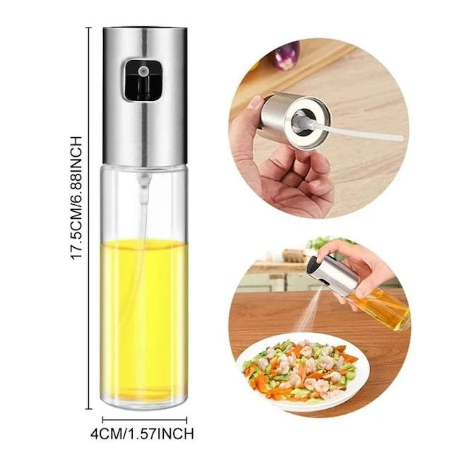 Oil Spray Bottle for Cooking, Transparent Vinegar Oil Sprayer Dispenser, Olive Oil Sprayer for BBQ, Salad, Baking