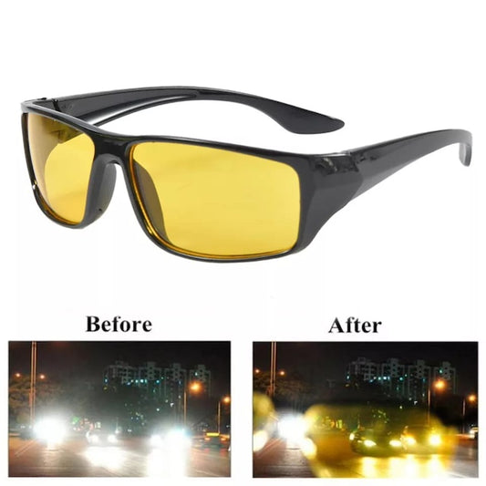 1pc Night Vision Glasses, Enhanced Lighting Night Driving Goggles, Yellow Lens Color