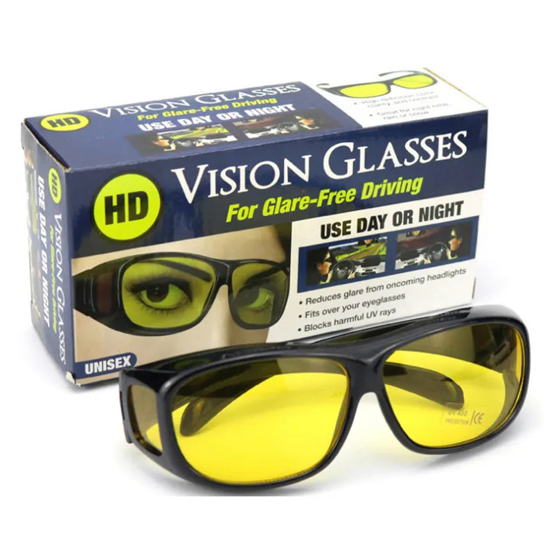 1pc Night Vision Glasses, Enhanced Lighting Night Driving Goggles, Yellow Lens Color