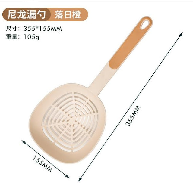 Large Colander for Noodle Dumpling, Long Handle Nonstick High Temperature Pan Colanders, Kitchen Strainer Set Kitchen Utensils