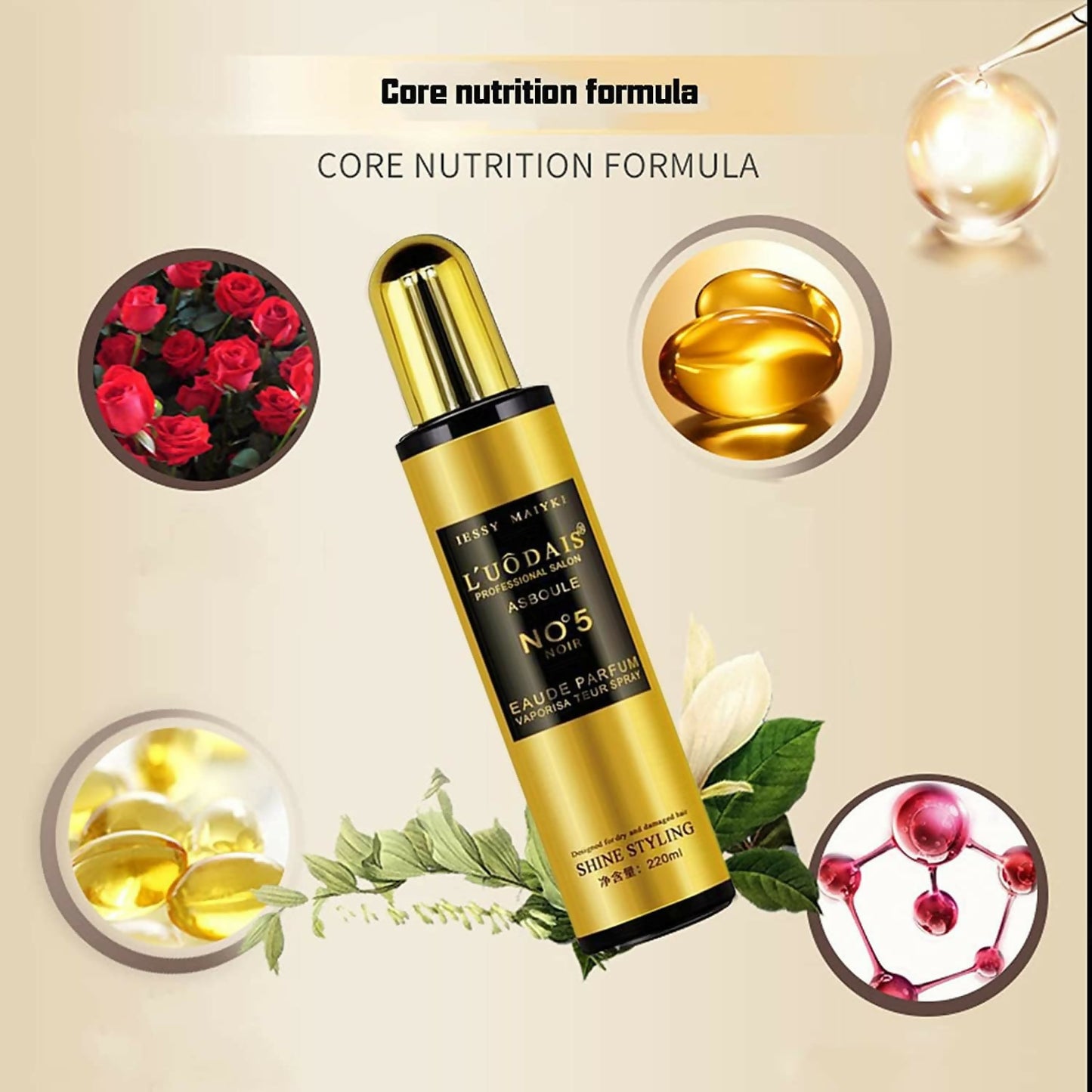 Luodais Classic Human Hair,Wig Serum + No.5 Shine Spray