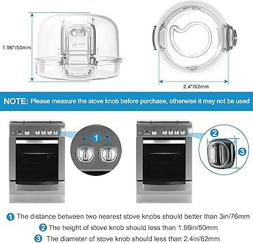 4pc set gas knob covers clear.