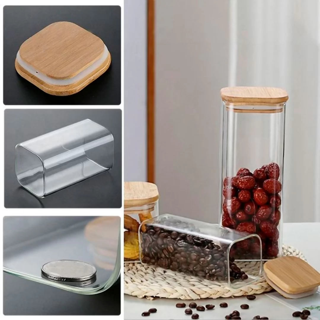 Bamboo Lid Glass Jar 600ml