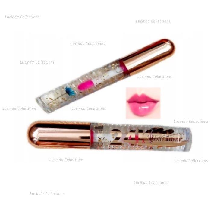 Gold Foil 24K Lip Plumper Lip Gloss With Flower moisturizes fuller smooth lips - Moc Allure