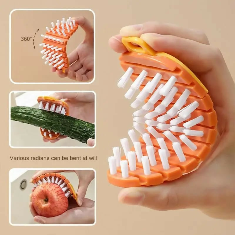 2 Piece Flexible vegetable cleaning brush