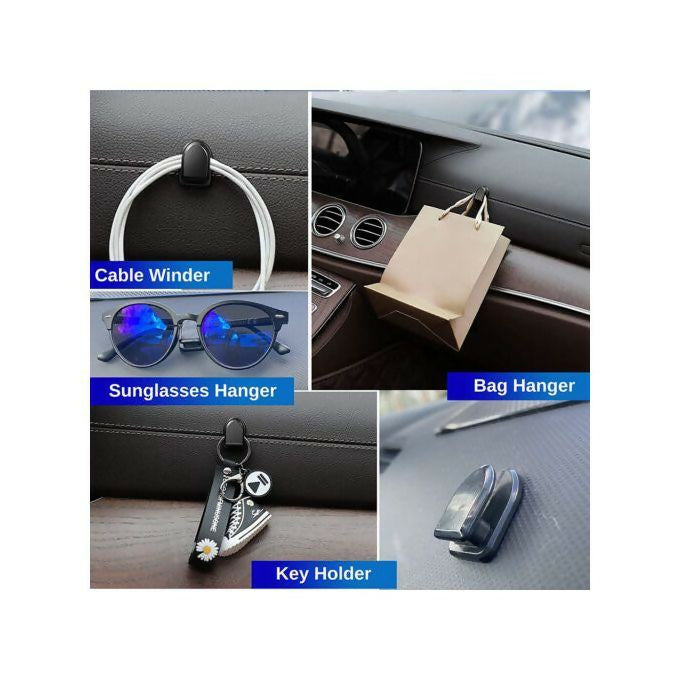 4-Pack Car Mini Convenient Hooks USB Cable Holder Auto Vehicle Dash Mount Hangers Truck Universal