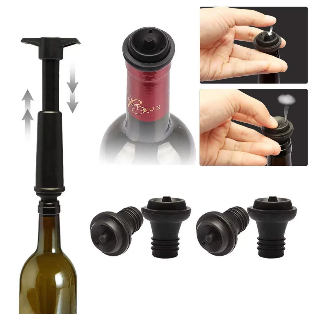 Wine Saver Vacuum Pump with 4 Stoppers