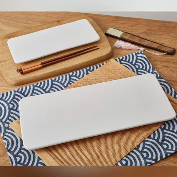 Porcelain Rectangular Flat Sushi Plate