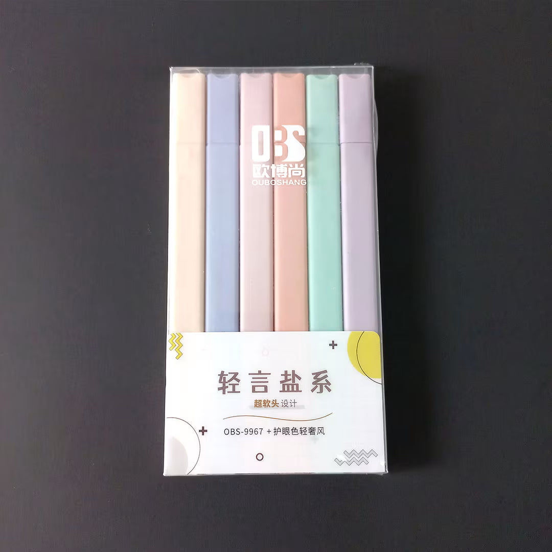 Pastel Highlighters Double-Sided – 6pc Set