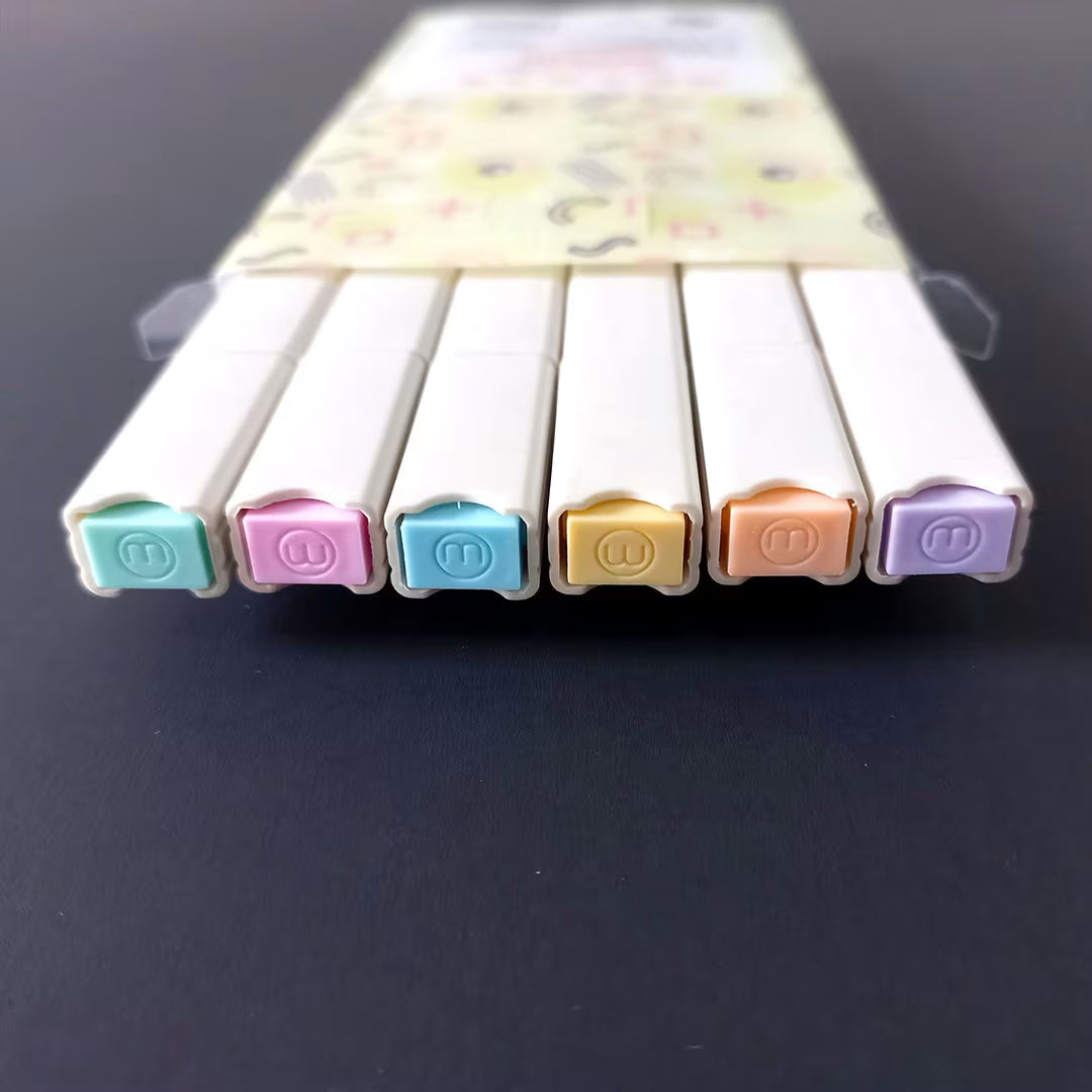 Pastel Highlighters Double-Sided – 6pc Set