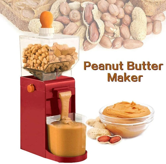 Electric Peanut Butter Maker, Home Peanut Butter Machine, Electric Grinding Mechanism Food Processor with Non-Slip Base Hourglass Inlet