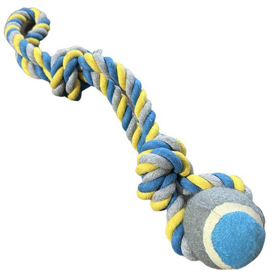 Twistable Tennis Ball Dog Tug Pet Rope Toys, Keep Dogs' Oral Health Healthy