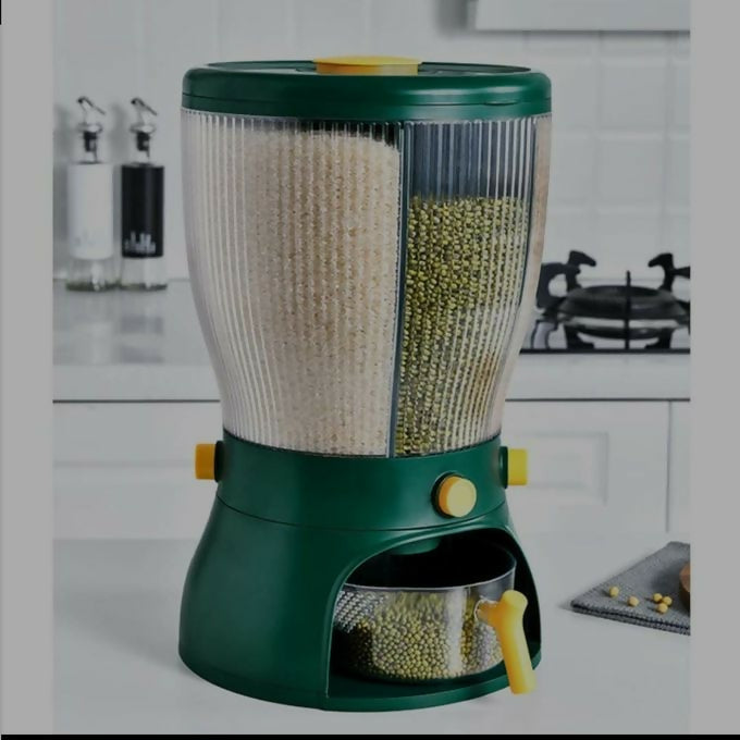 360 Degree Rotating Cereal Dispenser Food Storage Container