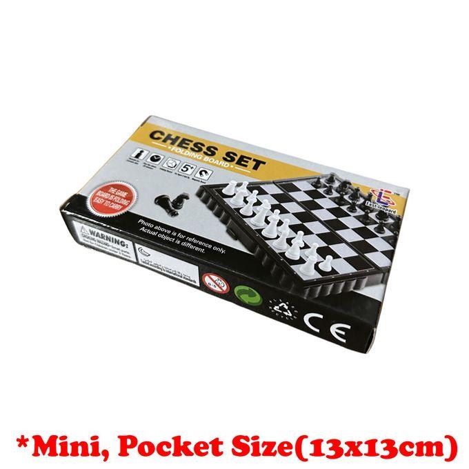 Plastic Mini Chess Set Portable Game Folding Toy Gift Kids