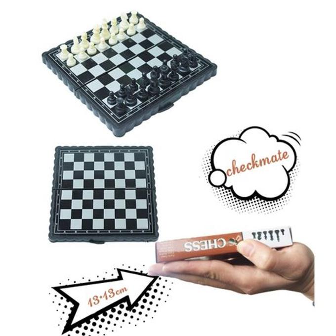 Plastic Mini Chess Set Portable Game Folding Toy Gift Kids