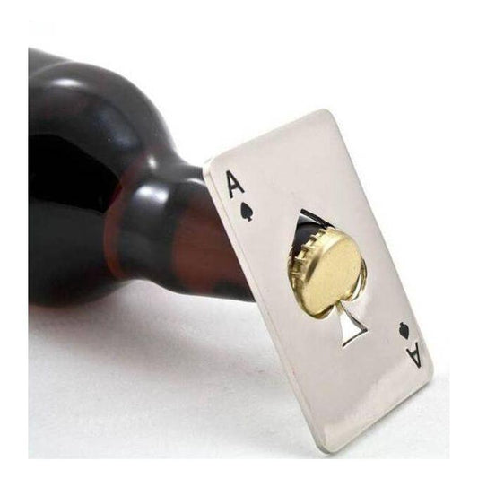 Poker Bottle Beer Opener, Stainless Steel Credit Card Size