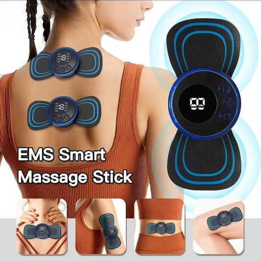 Portable Electric Massager, Body Massager Machine for Pain Relief, Wireless Vibrating Massager with 8 Modes and 19 Strength Level