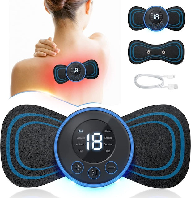 Portable Electric Massager, Body Massager Machine for Pain Relief, Wireless Vibrating Massager with 8 Modes and 19 Strength Level