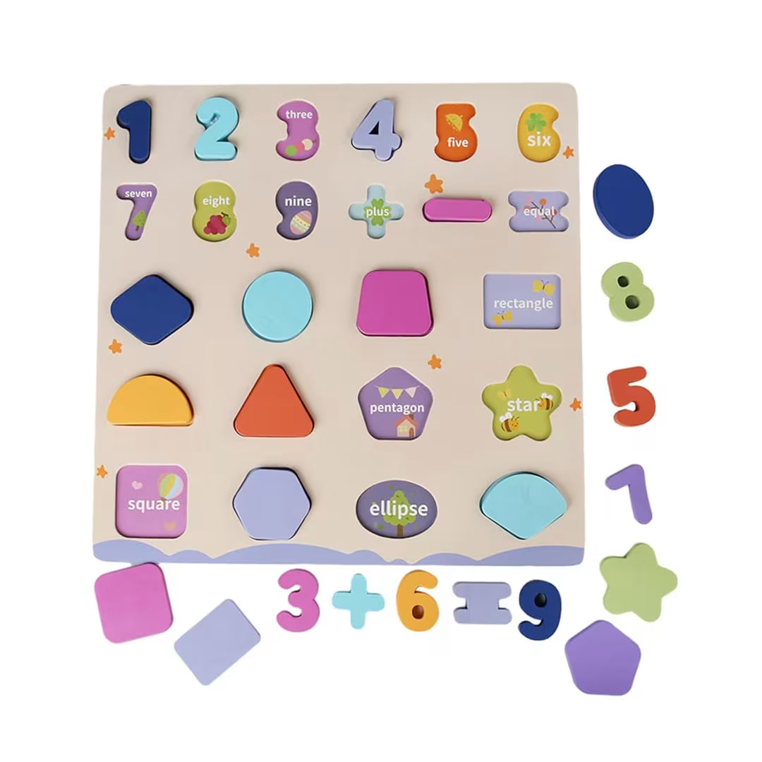 Numbers and Shapes Learning Board
