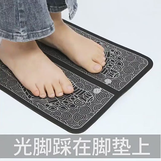 Electric EMS Foot Massager Pad Foldable 8 Modes 19 Levels Black