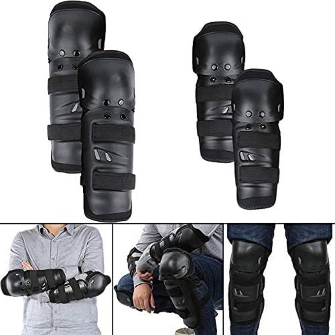 Protective Motorcycle Knee Pads Shin Elbow Protector Sports Guards Safety Gear - 4 Pieces