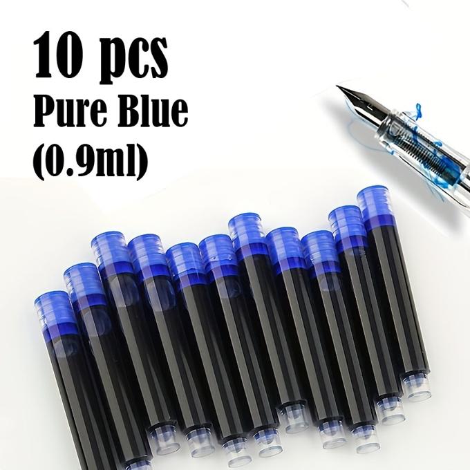 10pcs Pure Blue Fountain Pen Ink Cartridges Standard Size