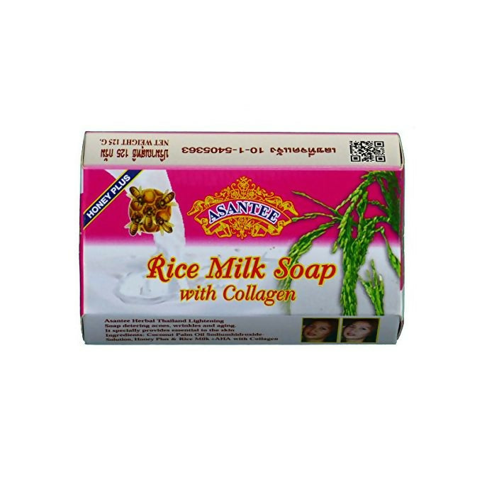 Asantee Rice Milk Collagen Honey Soap AHA Dark Spots Removal Soap