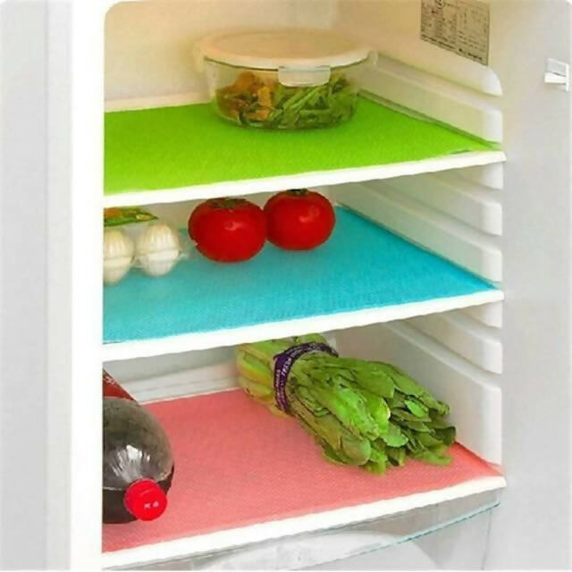 4pcs Colored Multipurpose Pvc Fridge Mats, Waterproof, Anti-Bacterial Fridge Mat