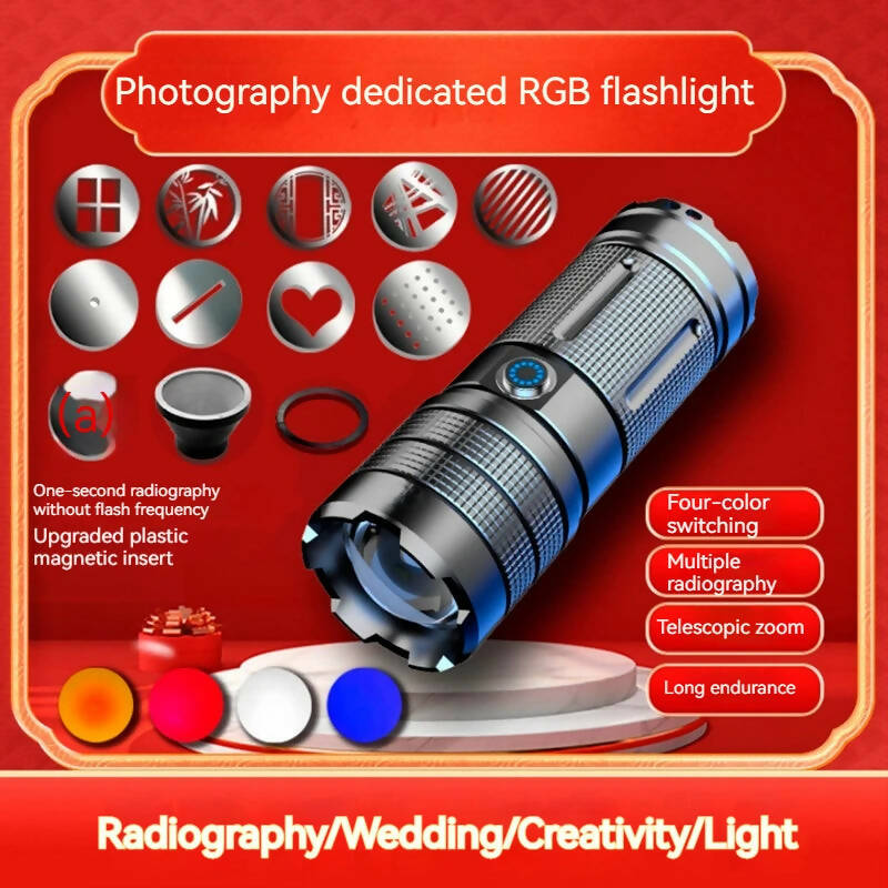 4 Colors RGB Flashlight replacement LED for Photograph Photo Lighting Shadow Making Modeling Magnetic Pattern Sheet Condenser