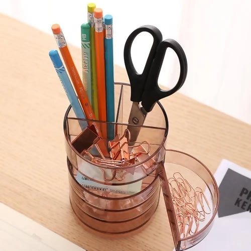 Deli Pen Stand/Holder With 4 Drawers Pins & Clips Compartments