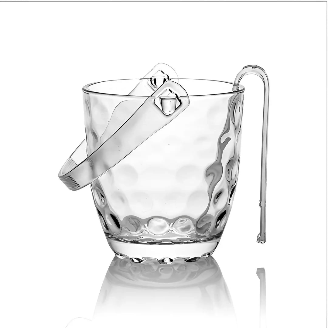 Glass Ice Bucket + Tong 800ml 12cm