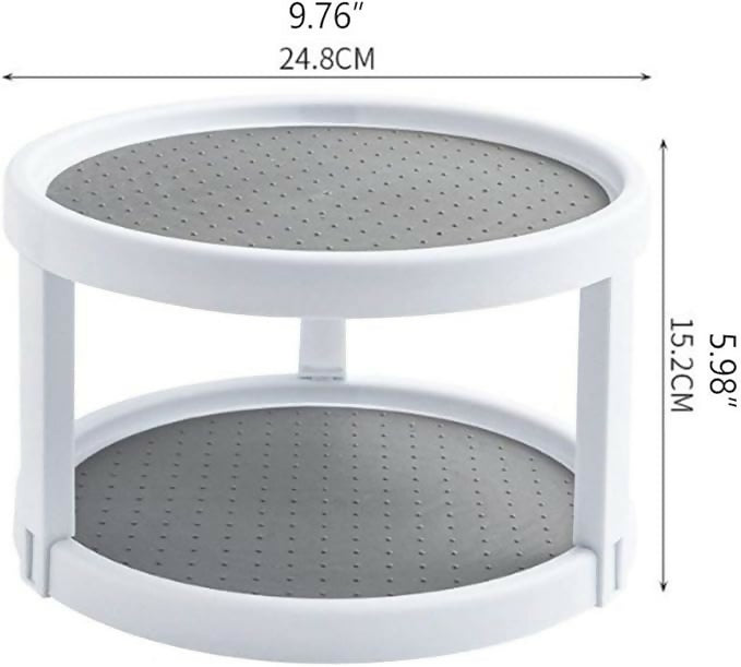 2 Tier Rotating Spice Rack Tray