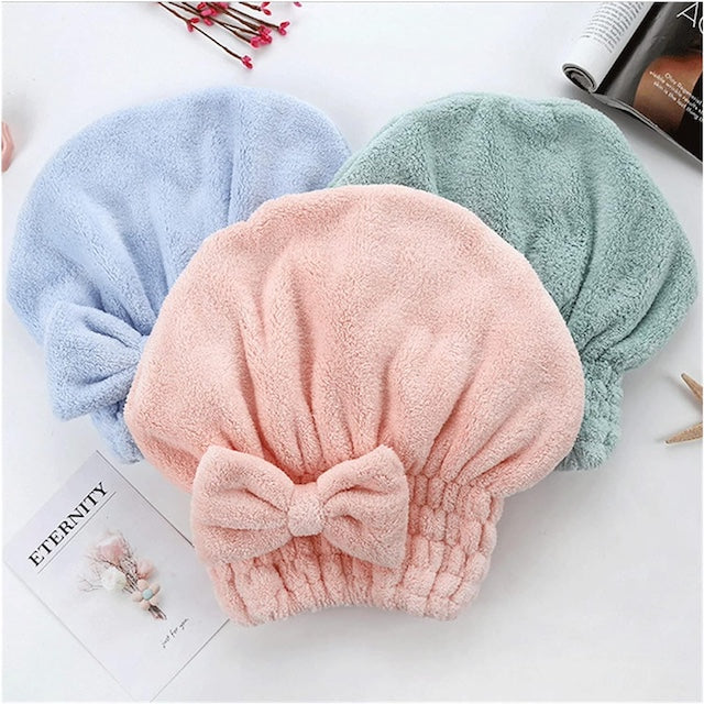 Quick Drying Microfiber Hair Towel, Dry Hair Cap Absorbent, Hair Drying Shower Cap, Microfiber Hair Turban Towel Bath Head Hat