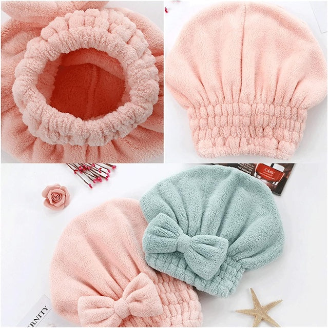 Quick Drying Microfiber Hair Towel, Dry Hair Cap Absorbent, Hair Drying Shower Cap, Microfiber Hair Turban Towel Bath Head Hat