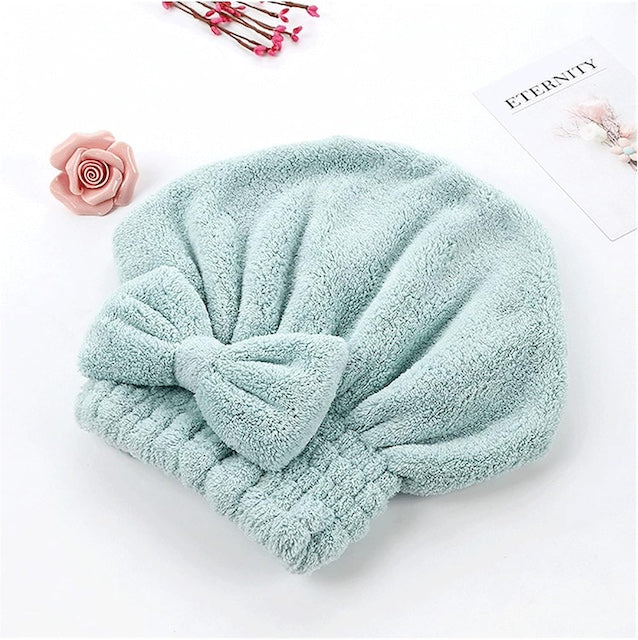 Quick Drying Microfiber Hair Towel, Dry Hair Cap Absorbent, Hair Drying Shower Cap, Microfiber Hair Turban Towel Bath Head Hat