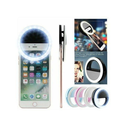 Light Up Selfie Flash Led Camera Clip-on Mobile phone Selfie ring light video