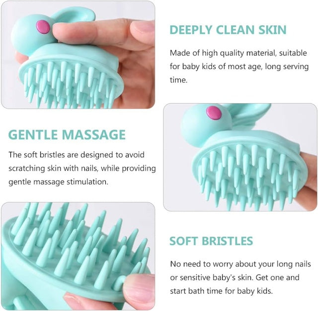 Rabbit Shape Bathing Brush, Silicone Cleaning Brush, White Rabbit Design Massage Brush for Relaxation and Scalp Massage