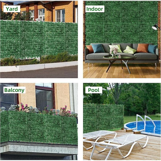 Realistic Artificial Leaf Privacy Fence, Decorative Artificial Ivy Fence Screen, UV Fade Protected for Gardens, Balcony