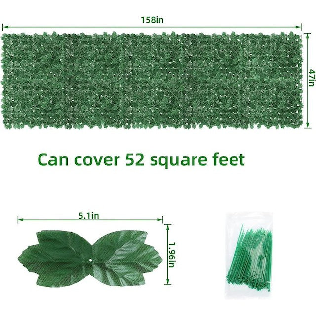 Realistic Artificial Leaf Privacy Fence, Decorative Artificial Ivy Fence Screen, UV Fade Protected for Gardens, Balcony