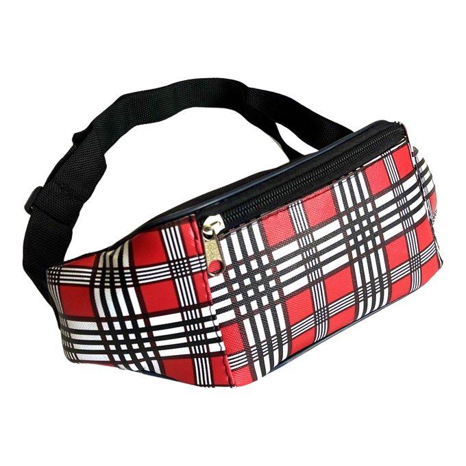 Red Plaid Colourful Waist Bag Maasai Fanny Pack Cycling