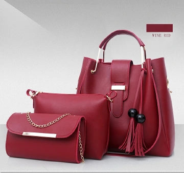 Stylish 3-Piece Women's Handbag Set: Tote, Crossbody, Purse for Ladies