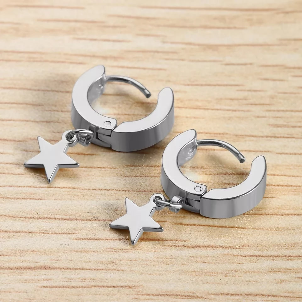 1 Pair Islam Crescent Star Moon Drop Earring Mascot