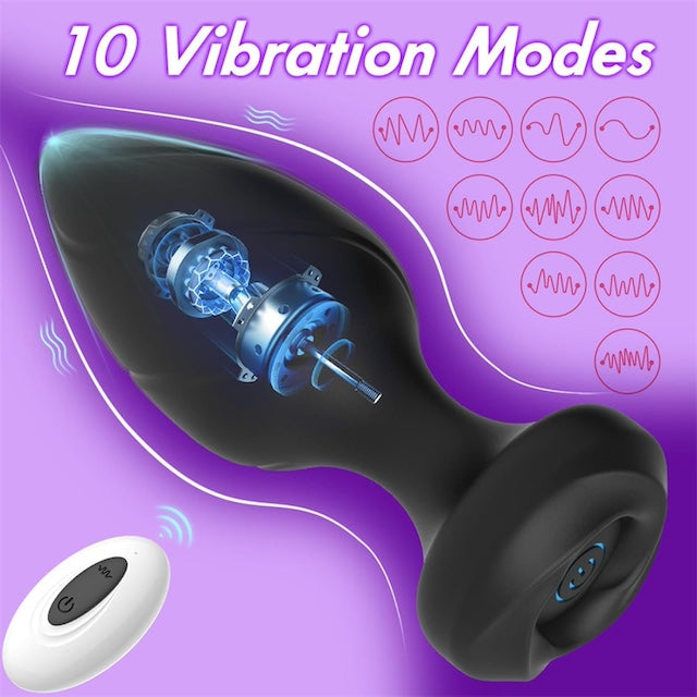 Rose Anal Butt Plug Vibrator, Vibrator Thread Anal Dildo Butt Plug, Vibrator Sex Toys with Remote Control