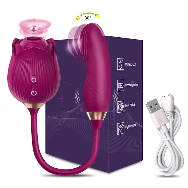 Rose Sucking Vibrator For Clit Nipple Sucking, Vibrator 3 in 1 Sex Toys G Spot Vibrator For Women, Quiet and Waterproof