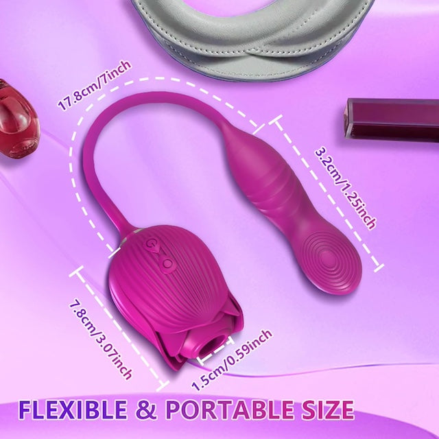 Rose Sucking Vibrator For Clit Nipple Sucking, Vibrator 3 in 1 Sex Toys G Spot Vibrator For Women, Quiet and Waterproof