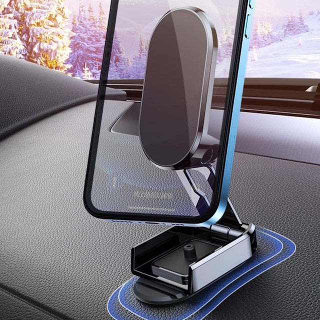 Rotating 720 Degrees Magnetic Car Phone Holder, Car Folding Bracket Carphone Holder, Car Magnetic Phone Mount