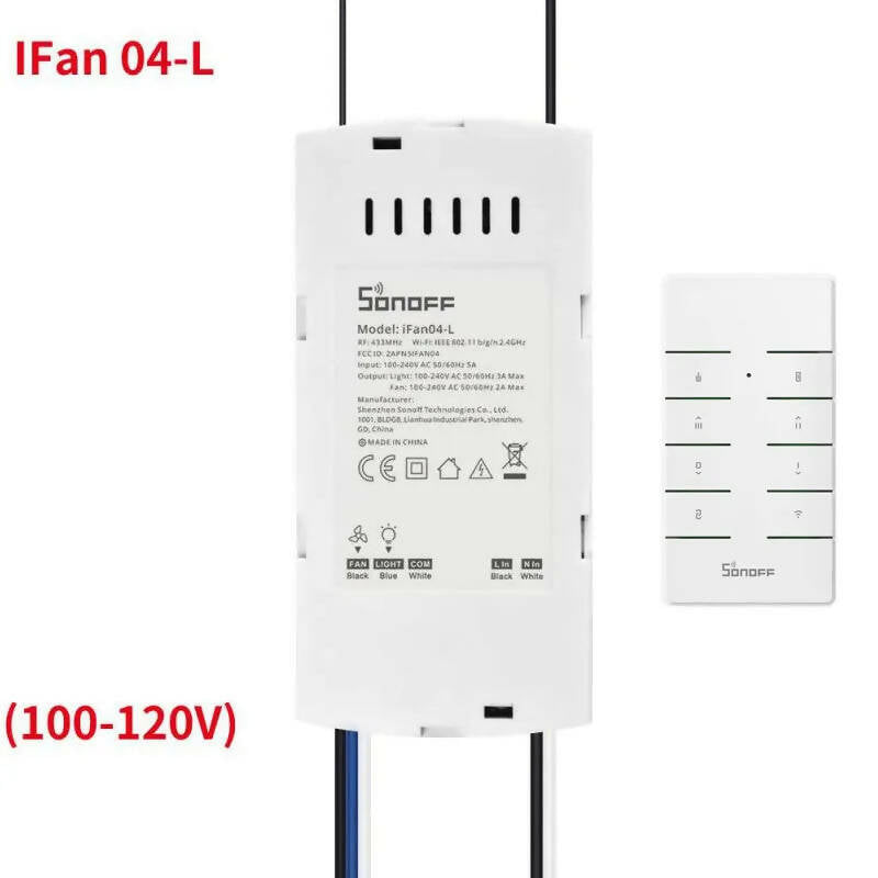 Sonoff IFan04 Smart Wifi Ceiling Fan & Light Controller RF 433Mhz Remote Control Smart Home Automation Module For Alexa Google