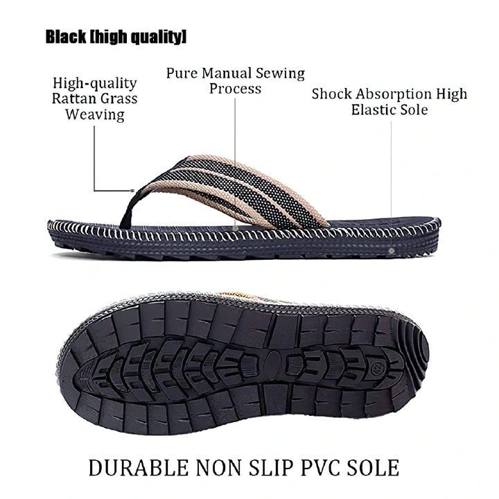 SXCHEN Men's Light Flip Flops Summer Slippers High-Quality Beach Sandals Non-Slip Durable
